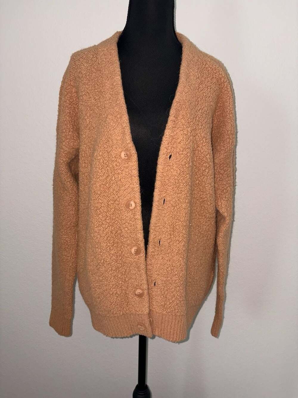 Levi's Cardigan Sweater Size XS Brown Popcorn Boucle Relaxed Fit